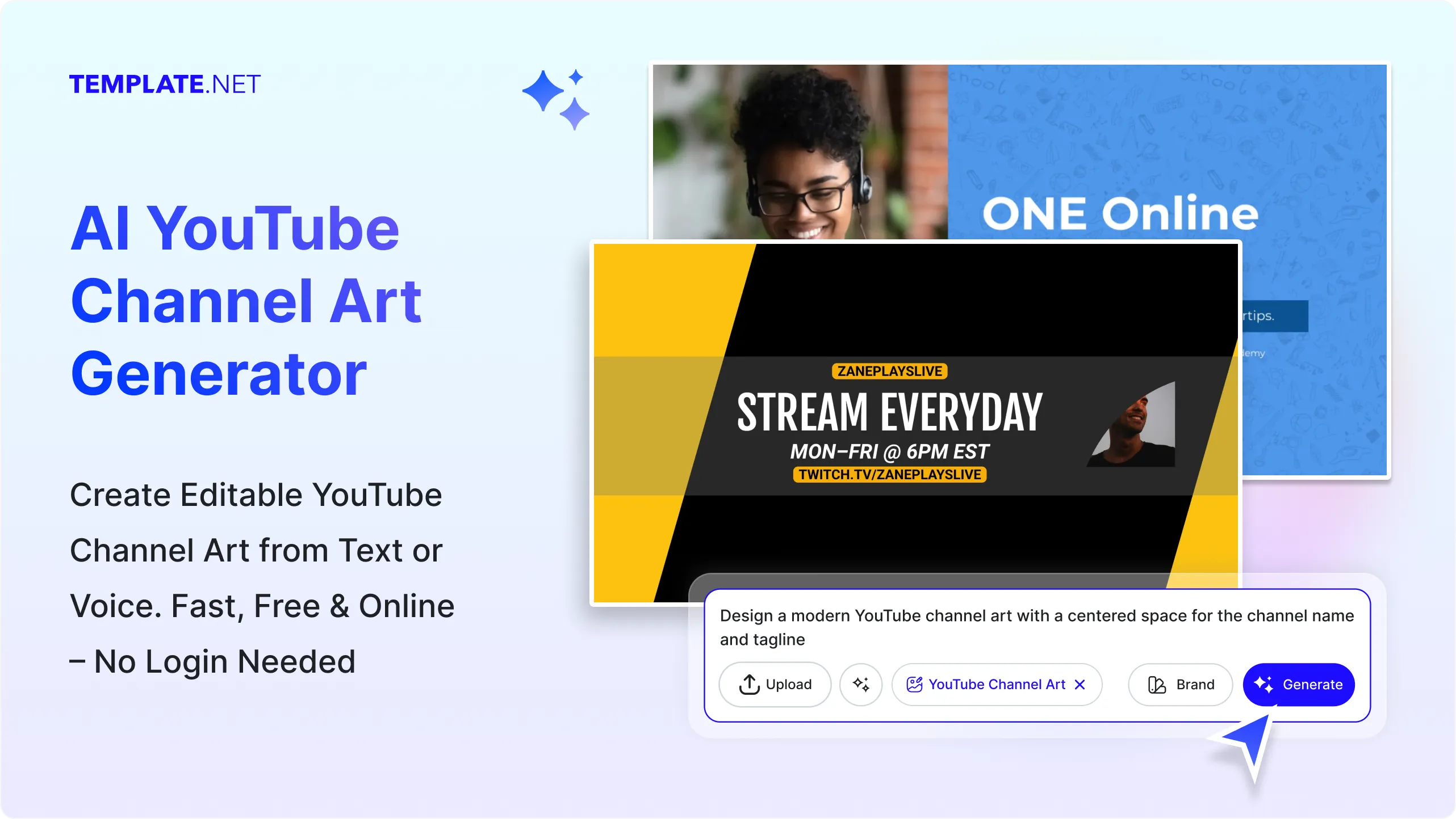 Free AI YouTube Channel Art Generator, Free AI YouTube Channel Art Maker Online